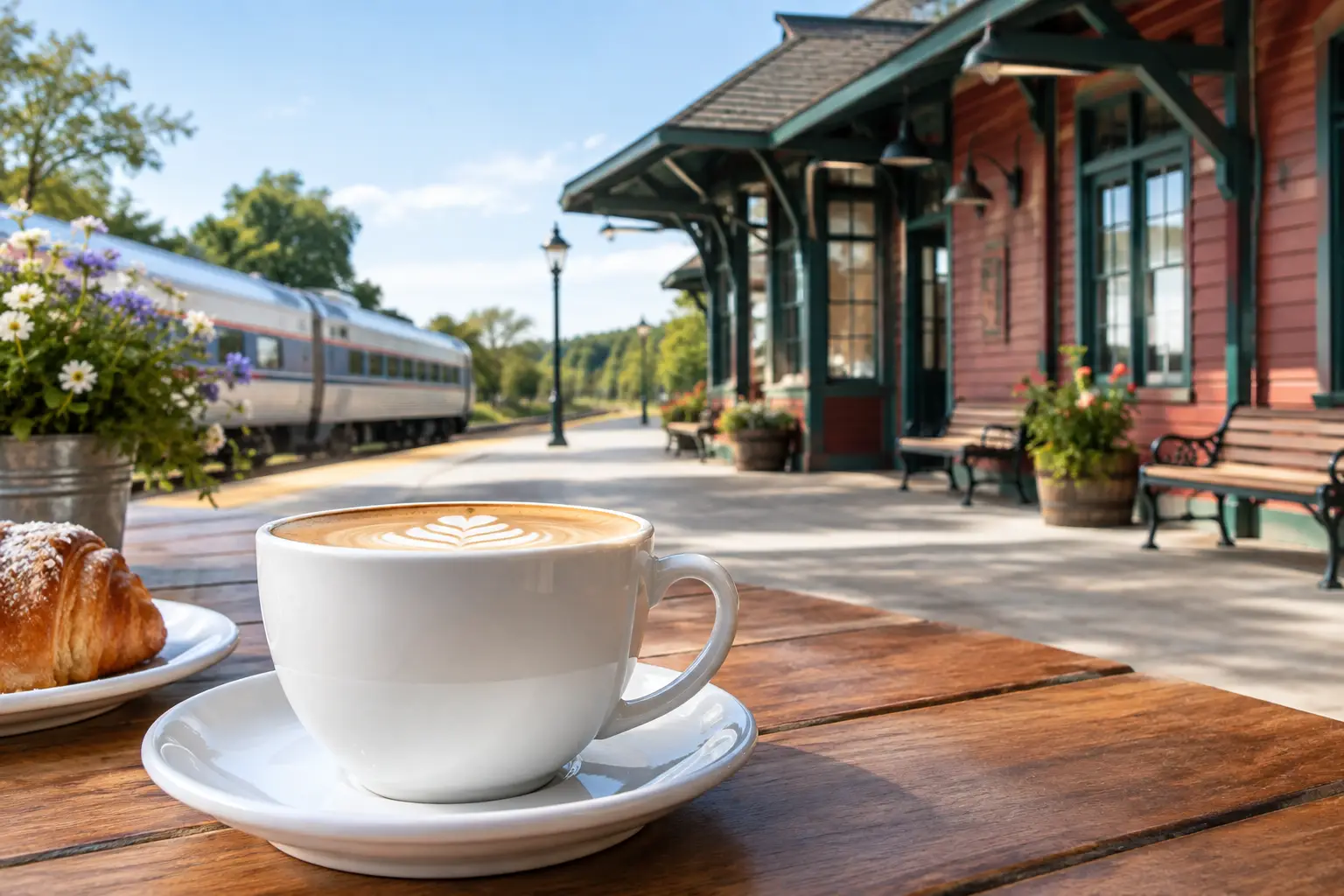 Coffee Near Mystic Amtrak Station, Right at the Depot