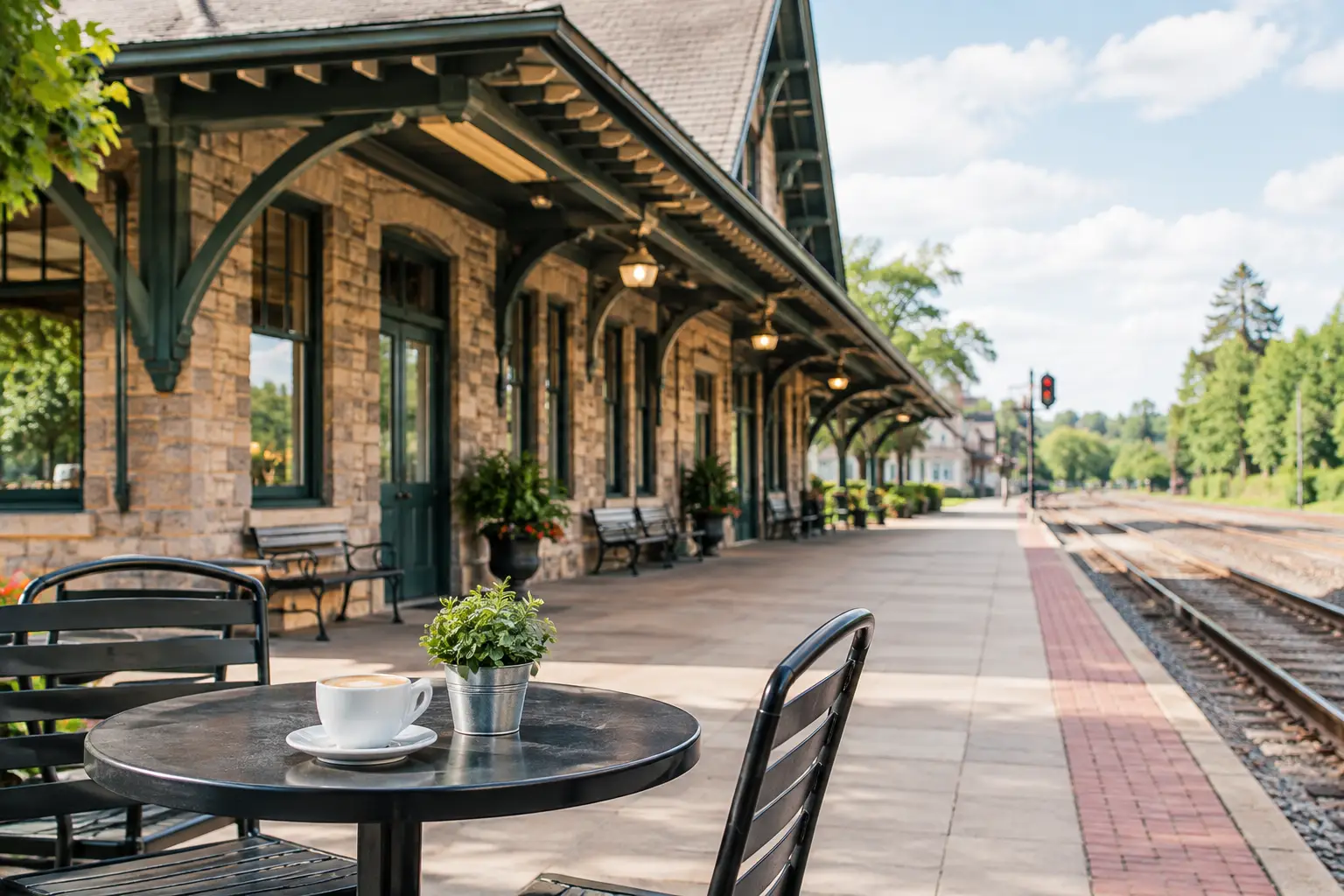 Historic Train Station Cafe in Connecticut